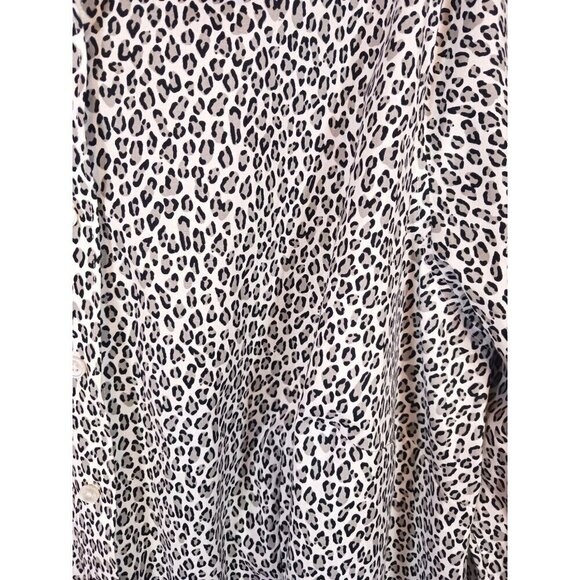 Talbots Leopard Print Mob Wife Non-Iron Long Sleeve Stretch Blouse Size 20W - Picture 4 of 4